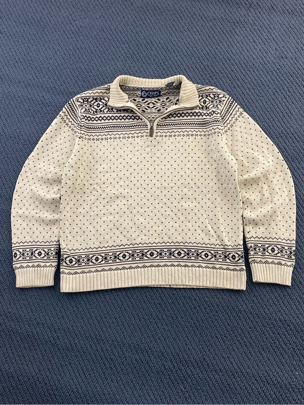 Vintage Chaps by Ralphen Quarter-Zip Sweater